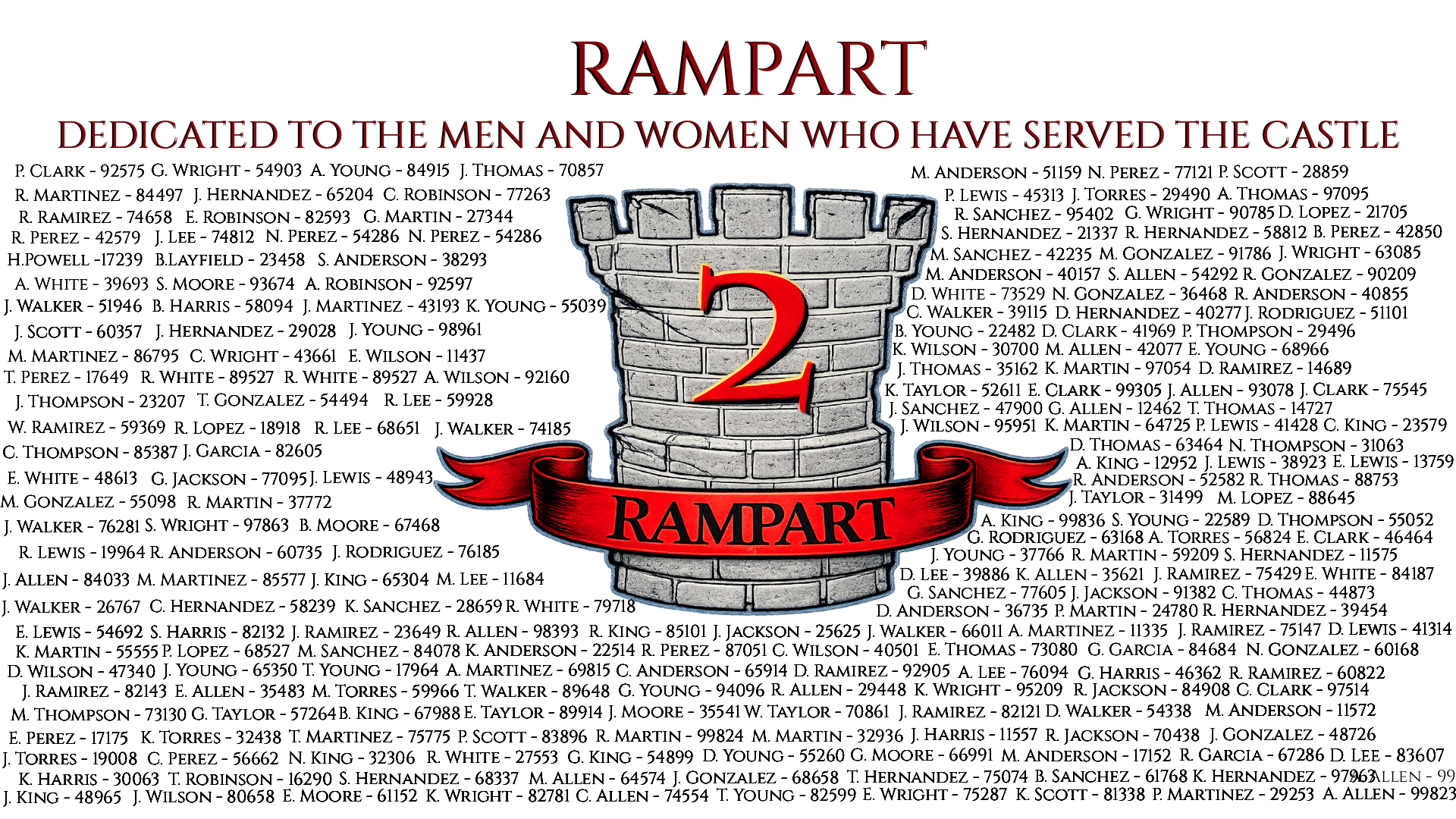 Rampart Honor Wall